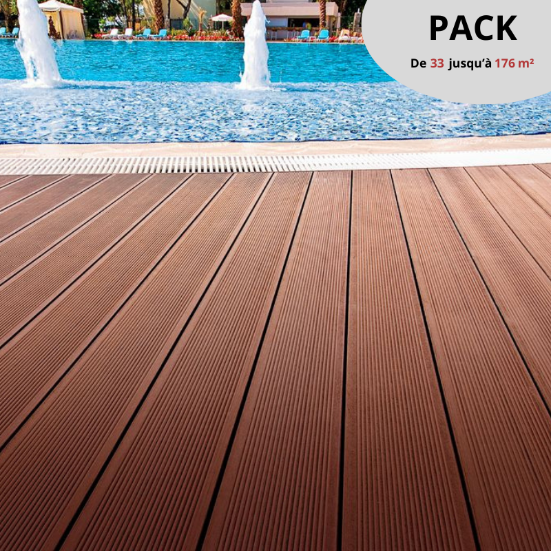 PACK Terrasse Bois Composite 55 m² / PRO XTREM Chocolat