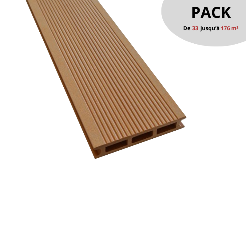 PACK Terrasse Bois Composite 93 m² / PRO XTREM Havana