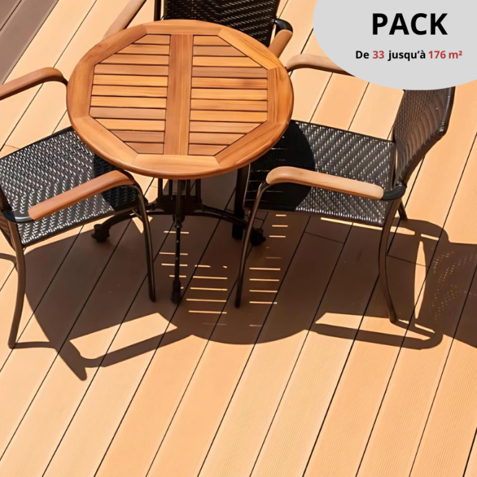 PACK Terrasse Bois Composite 93 m² / PRO XTREM Havana