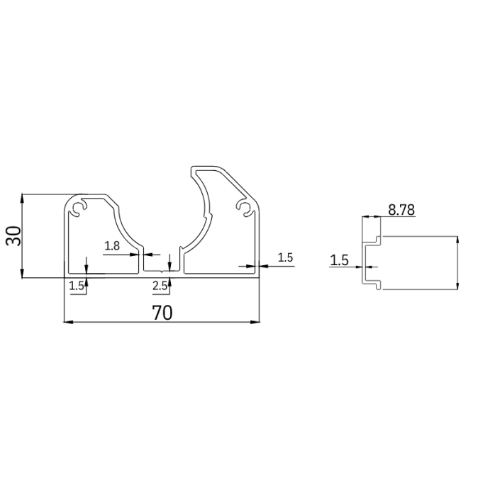 MCFENCE Anthracite, Poteau de fin multiangle [H 0.95m]