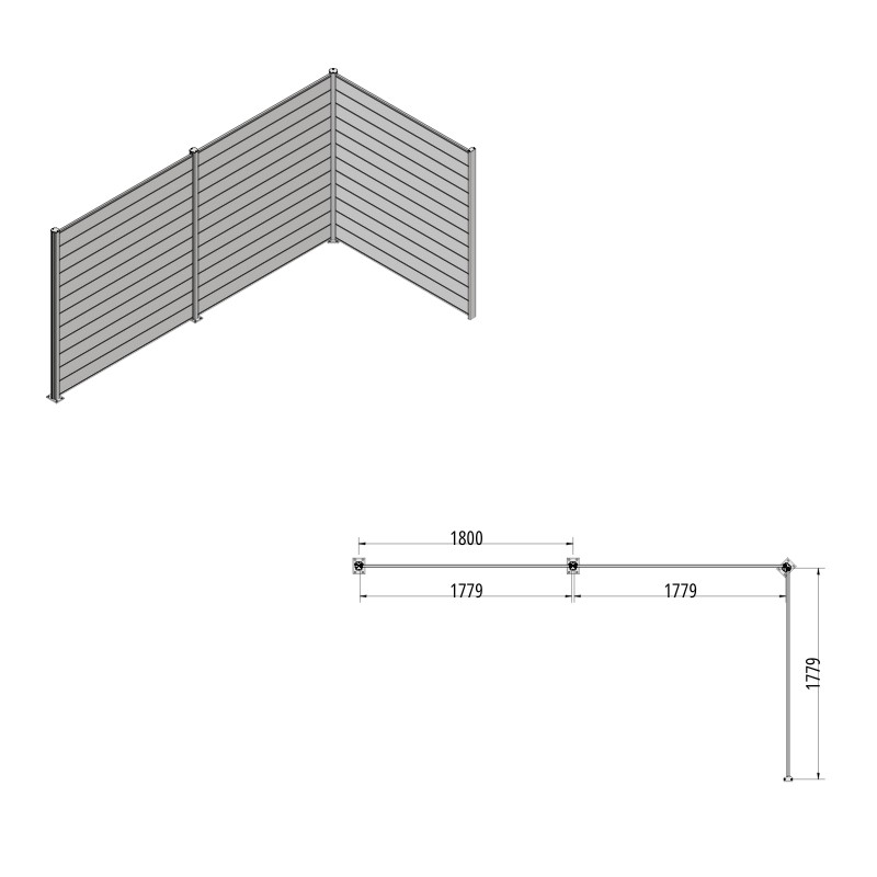 MCFENCE Anthracite, Poteau clôture multiangle à platine [H 1.40m]