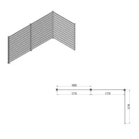 MCFENCE Anthracite, Poteau clôture multiangle à sceller [H 1.40m]