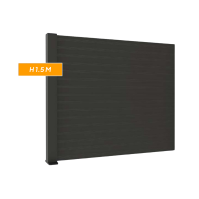 F60 Anthracite, Côture aluminium pleine [L 2.0 x H 1.5 m]