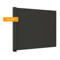 F60 Anthracite, Clôture aluminium pleine [L 2.0 x H 1.7 m]