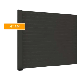 F60 Anthracite, Clôture aluminium pleine [L 2.0 x H 1.7 m]