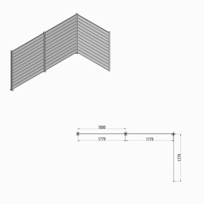 MCFENCE Anthracite, Poteau clôture multiangle à platine [H 1.85m]