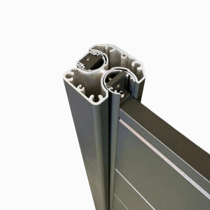 MCFENCE Anthracite, Poteau clôture multiangle à platine [H 1.85m]