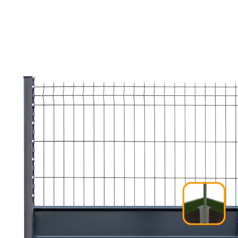 PROFENCE Anthracite, H 1.23 m|à sceller,Clôture rigide & soubassement