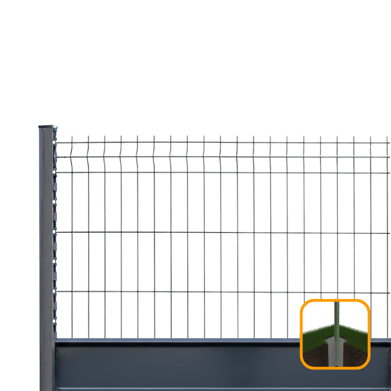 PROFENCE Anthracite, H 1.23 m|à sceller,Clôture rigide & soubassement
