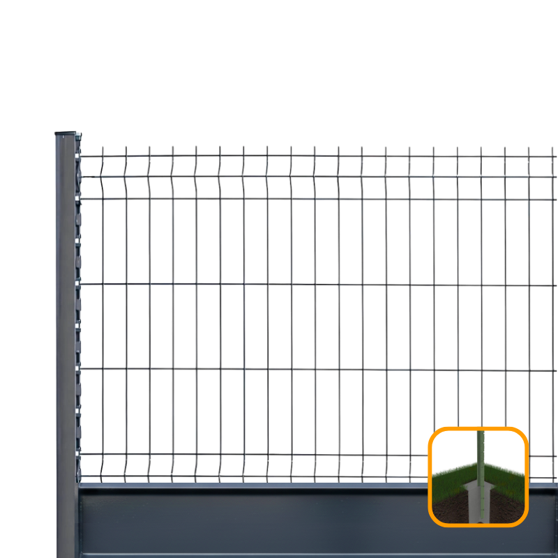 PROFENCE Anthracite, H 1.53 m|à sceller,Clôture rigide & soubassement