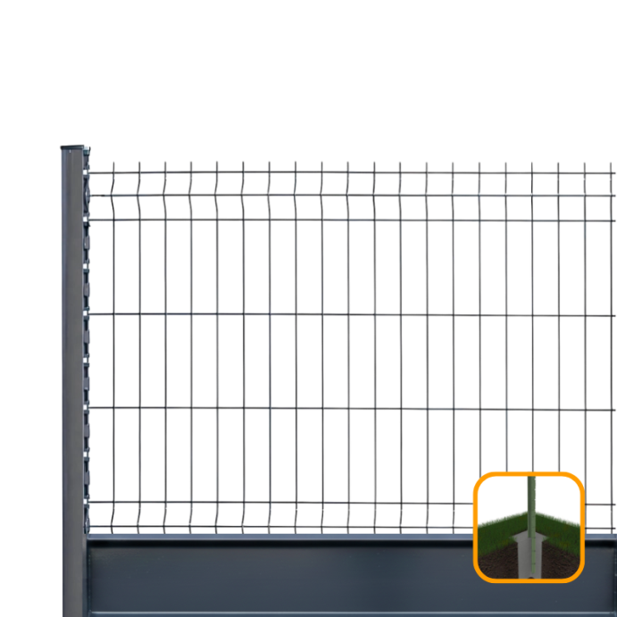 PROFENCE Anthracite, H 1.53 m|à sceller,Clôture rigide & soubassement