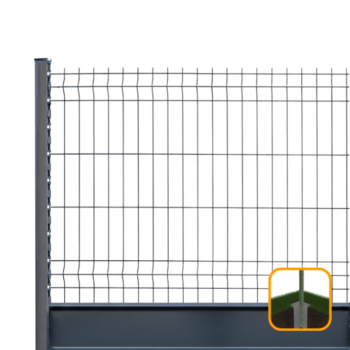 PROFENCE Anthracite, H 1.73 m|à sceller,Clôture rigide & soubassement