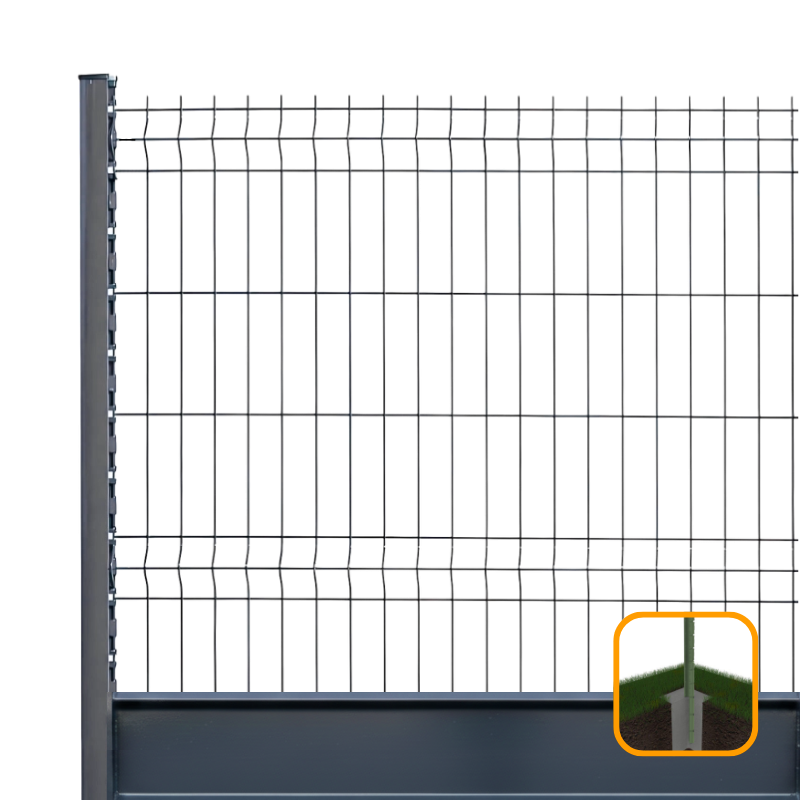 PROFENCE Anthracite, H 1.93 m|à sceller,Clôture rigide & soubassement