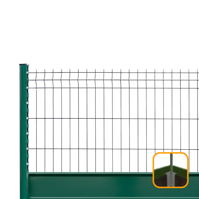 PROFENCE Vert, H 1.23 m|à sceller,Clôture rigide & soubassement