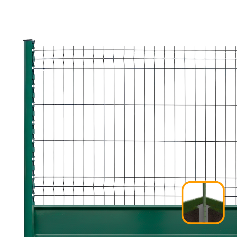 PROFENCE Vert, H 1.73 m|à sceller,Clôture rigide & soubassement