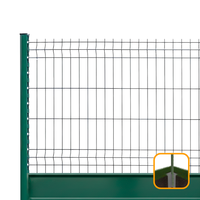 PROFENCE Vert, H 1.73 m|à sceller,Clôture rigide & soubassement