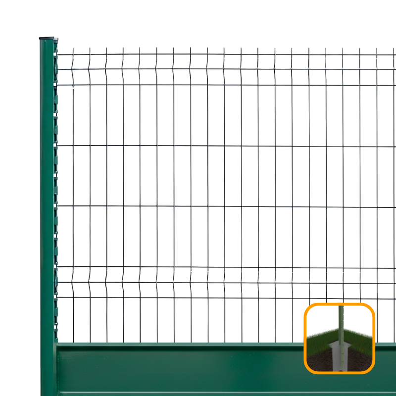 PROFENCE Vert, H 1.93 m|à sceller,Clôture rigide & soubassement