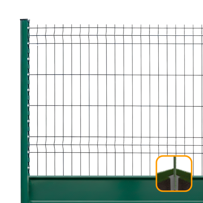 PROFENCE Vert, H 1.93 m|à sceller,Clôture rigide & soubassement