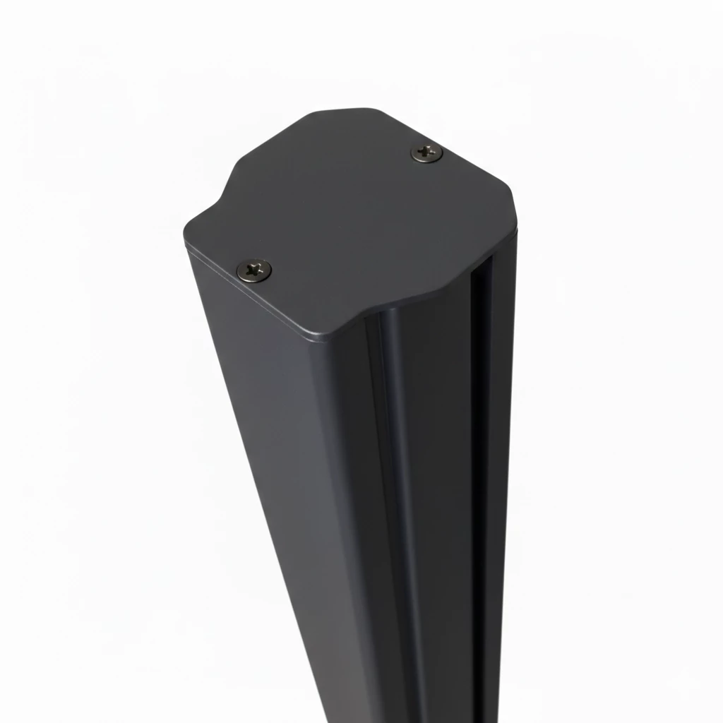 MCFENCE Anthracite, Poteau clôture multiangle à platine [H 1.85m]