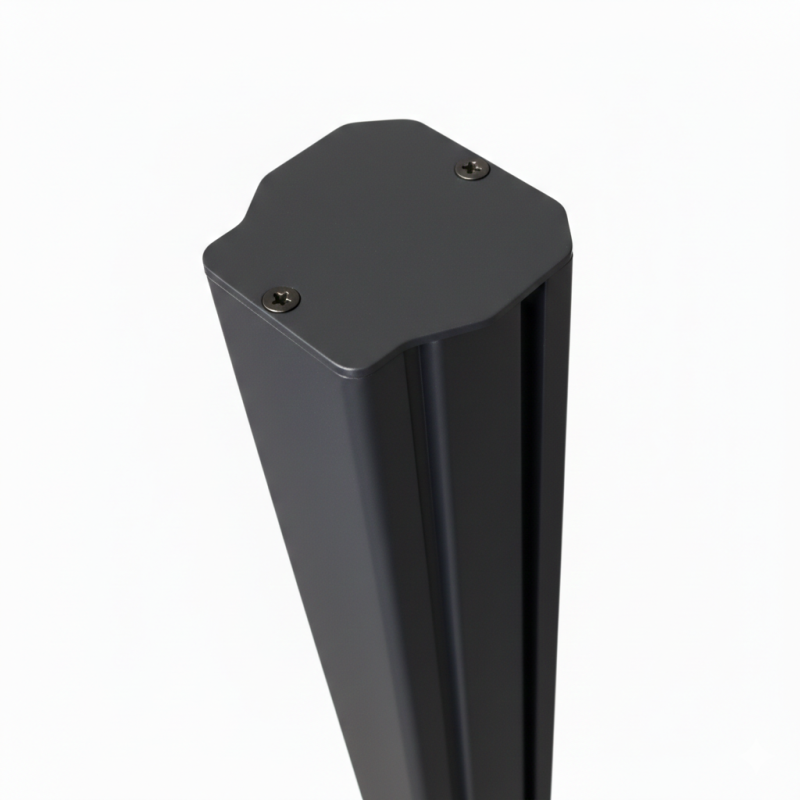 MCFENCE Anthracite, Poteau clôture multiangle à sceller [H 1.40m]