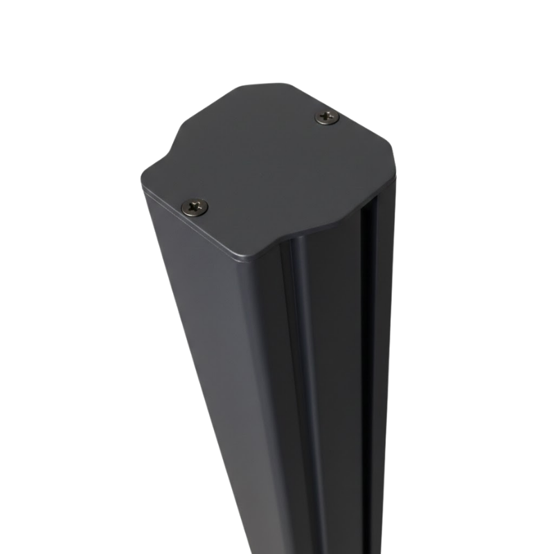 MCFENCE Anthracite, Poteau clôture multiangle à platine [H 1.25m]