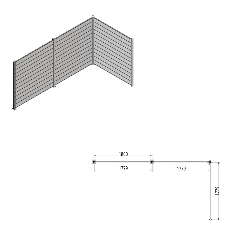 MCFENCE Anthracite, Clôture composite à platine, [H 1.55 m]