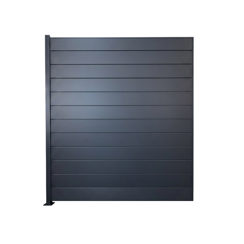 MCFENCE Anthracite, Clôture aluminium pleine à platine [H 1.85 m]