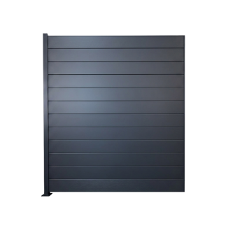 MCFENCE Anthracite, Clôture aluminium pleine à platine [H 1.85 m]