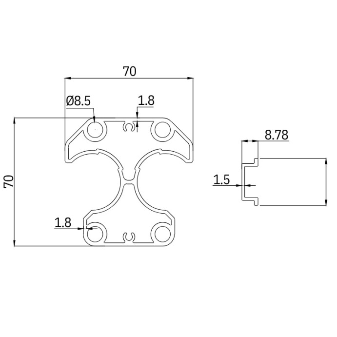 MCFENCE Anthracite, Poteau clôture multiangle [H 0.95m]
