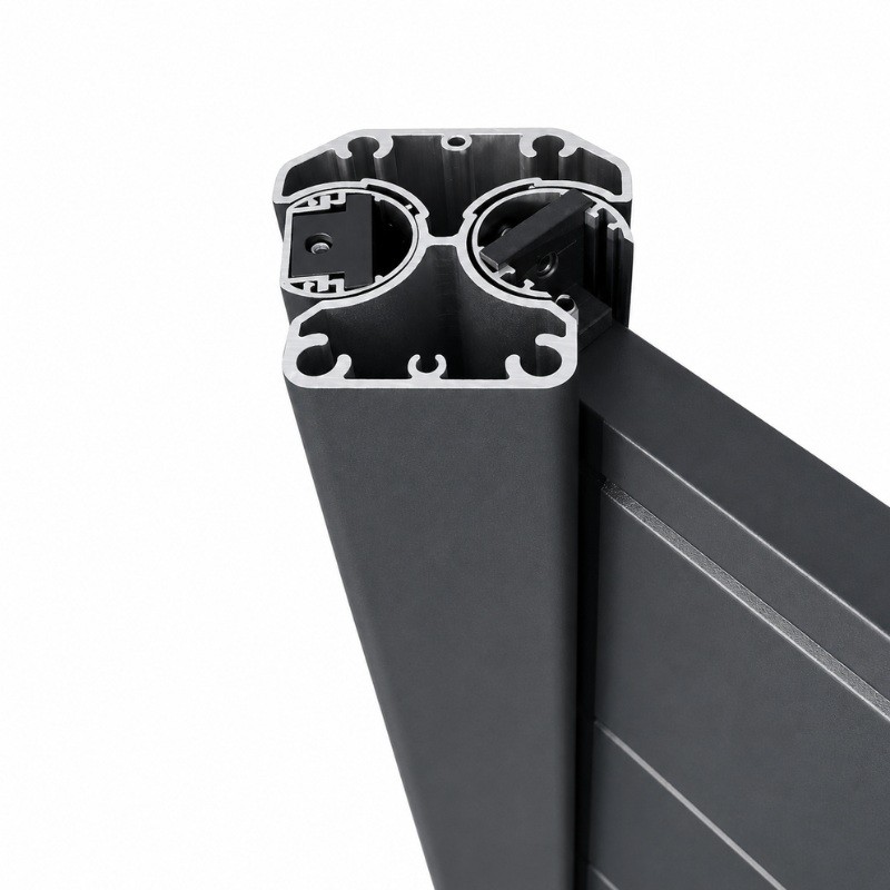 MCFENCE Anthracite, Poteau clôture multiangle à sceller [H 0.95m]