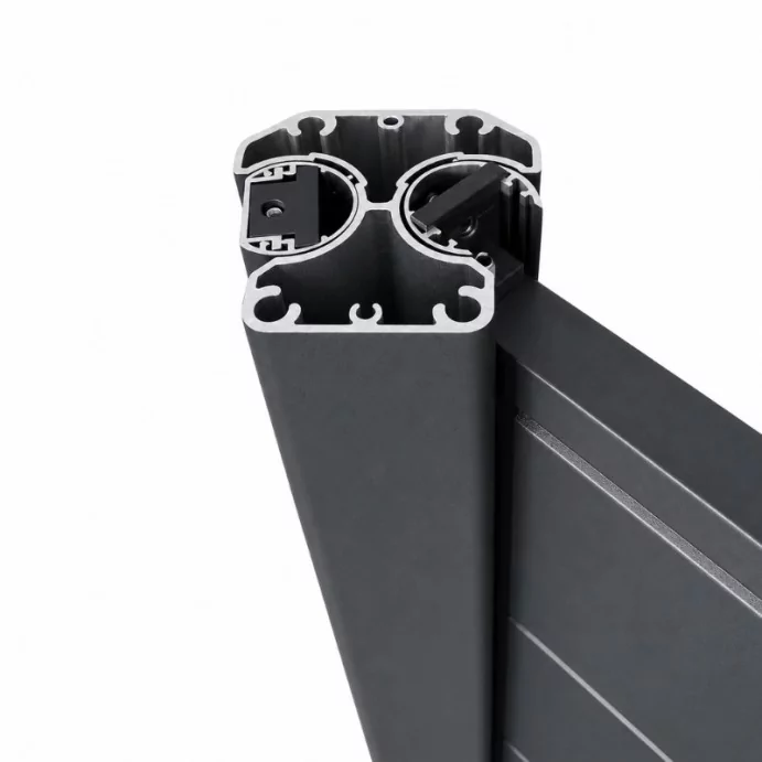 MCFENCE Anthracite, Poteau clôture multiangle à sceller [H 1.40m]