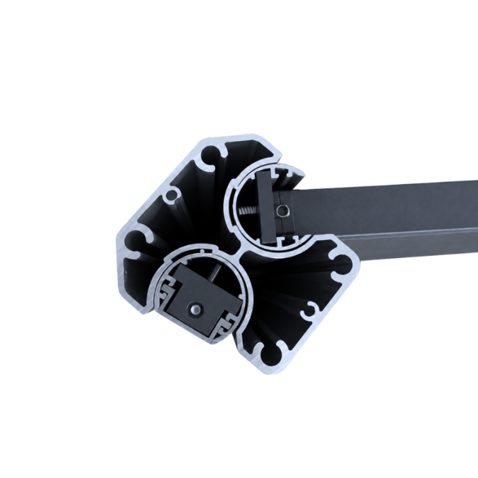 MCFENCE Anthracite, Poteau clôture multiangle à platine [H 1.40m]