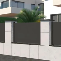 F60 Anthracite, Côture aluminium pleine [L 2.0 x H 1.5 m]