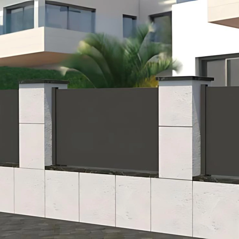 F60 Anthracite, Clôture aluminium pleine [L 2.0 x H 1.7 m]