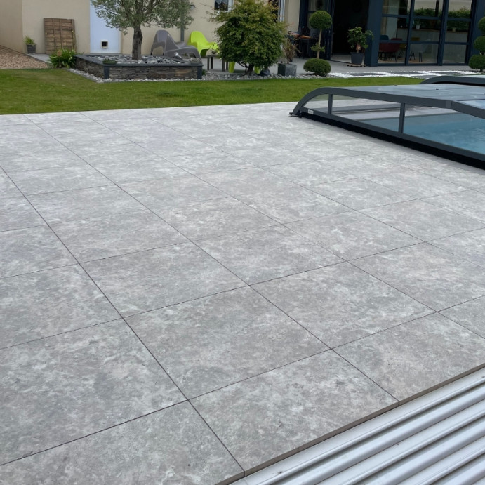 DALLE TRAVERTIN Silver, Carrelage extérieur 2 cm DALLE TRAVERTIN Silver, Carrelage extérieur 2 cm