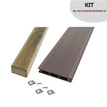 PRO XTREM - Terrasse Composite 26X140 - CHOCOLAT - Kit complet 10m²