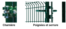 PROFENCE - Portillon pour clôture rigide - VERT ( Kit complet L1000 )
