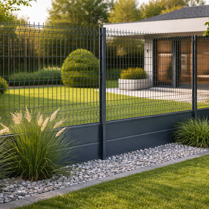 Kit clôture rigide avec soubassement