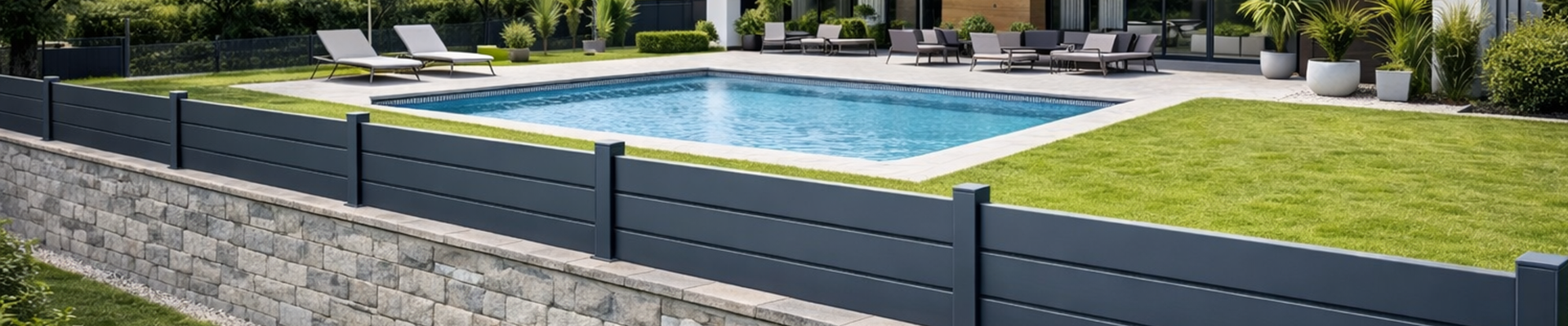 Clôture aluminium sur muret