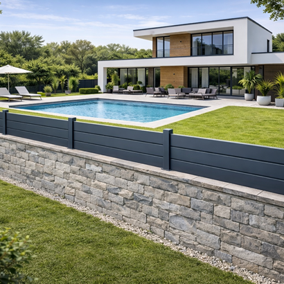 Clôture aluminium sur muret