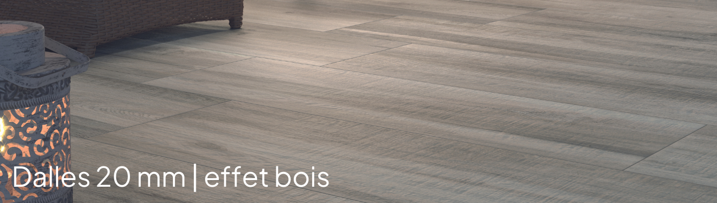 Dalle grès cérame effet bois sur plots